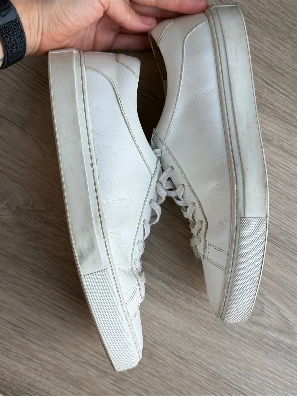 KOIO Women’s Capri Leather Low-Top Sneakers in Triple White